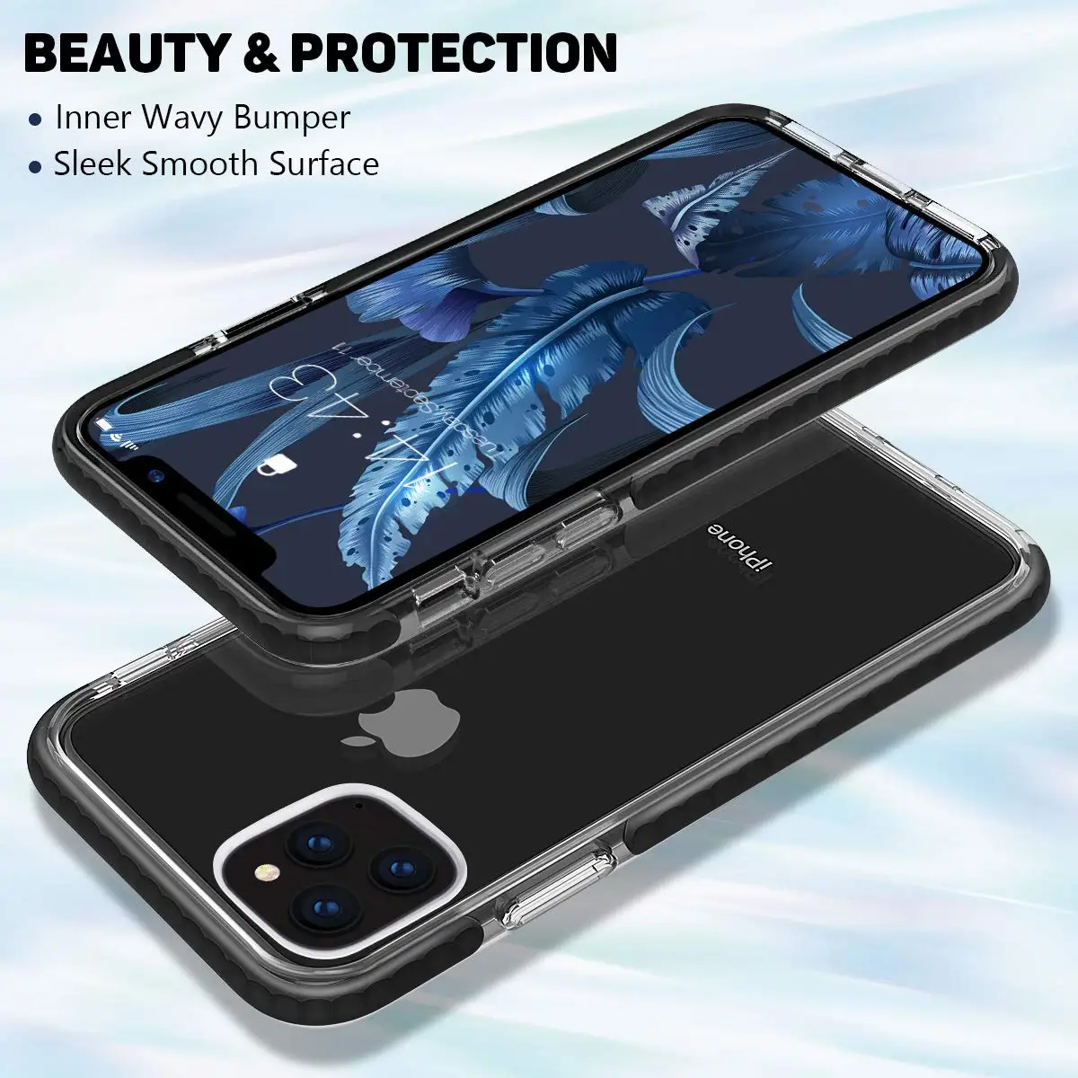Для iPhone 11 Pro Max чехол прозрачный тонкий Кристальный противоударный чехол-бампер