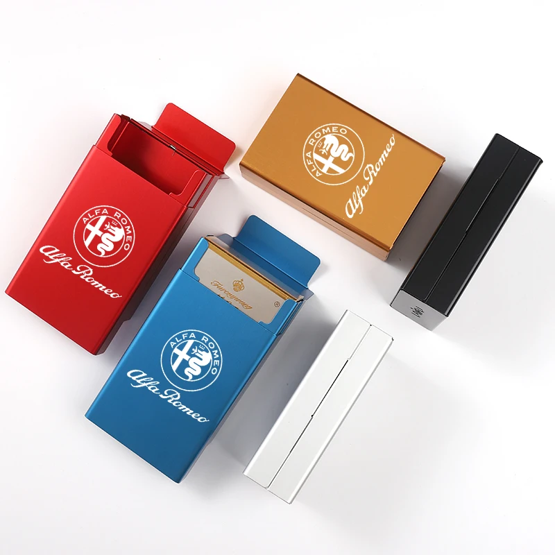 

Automatic Cigar Cigarette Case Holder Pocket Box Storage Container For Alfa Romeo 159 147 156 166 Giulietta Giulia Mito Spider