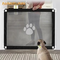 folding portable pet barrier cat dog safety fence gate separation guard paw print fences household mesh baby door for pets dogs