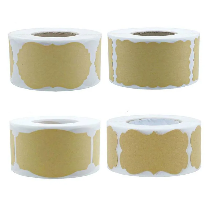 

250 Pcs Blank Labels Stickers 5x3CM Kraft Paper Labels DIY Package Label For Kitchen Storage Classification Mark Decor Supplies