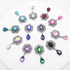 Изысканная металлическая брошь, украшения для свадьбы и ужина, 5 шт.компл., 25x45 мм, пуговицы для Стразы ручной работы