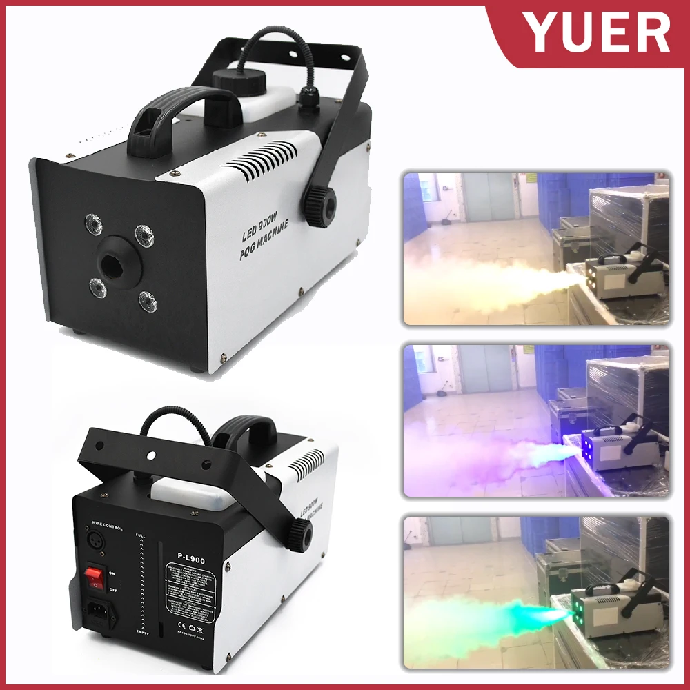 YUER NEW 900W RGB LED 3IN1 Fog Machine with Remote Control For DJ Disco Lighting Stage Bar Colorful stage effect