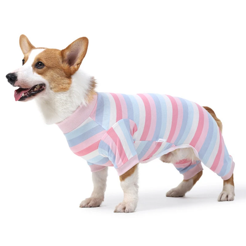

Small Medium Dogs Pajamas for Pet Dogs Clothes Jumpsuit for Dog Rainbow Candy Color Coat for Dogs Clothing