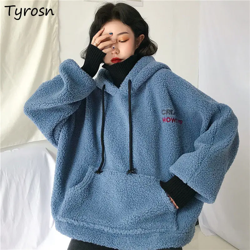 

С капюшоном, женские толстовки с вышивкой, пэчворк, имитация двух частей, дизайн, Свободная Повседневная мода, милый и милый, универсальный, ...