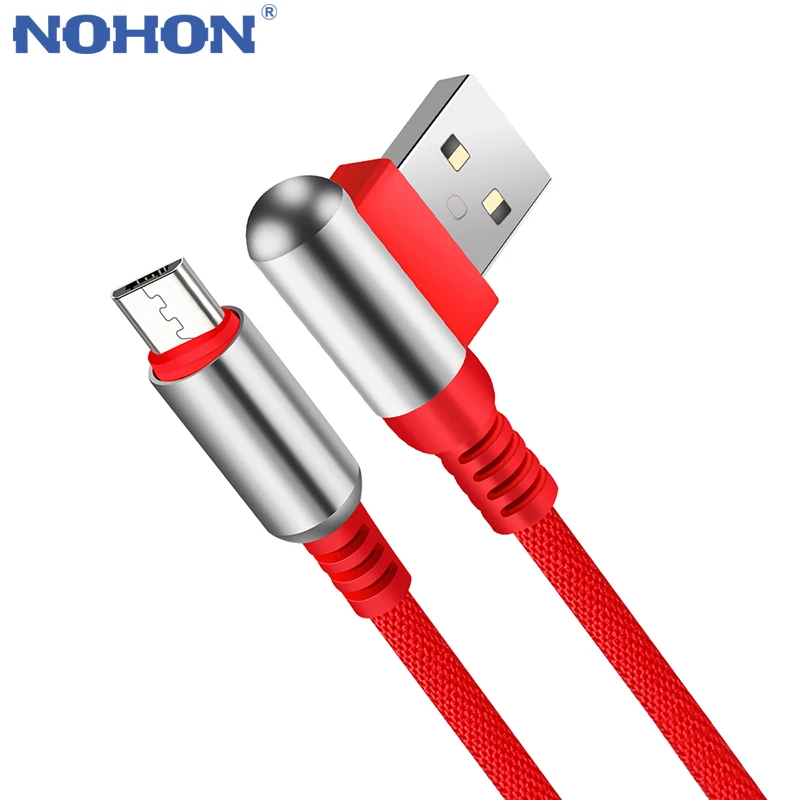 NOHON Bullet USB кабель для передачи данных для Apple Android type-C 90 градусов кабель для быстрой зарядки 2.4A для iPhone 11 Pro Max samsung S10