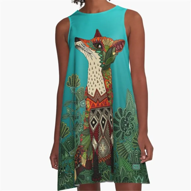 

Fashion Women summer dresses fern Witch black Printed A-Line Boho Dress for women harajuku Sexy ladies mini short beach dress