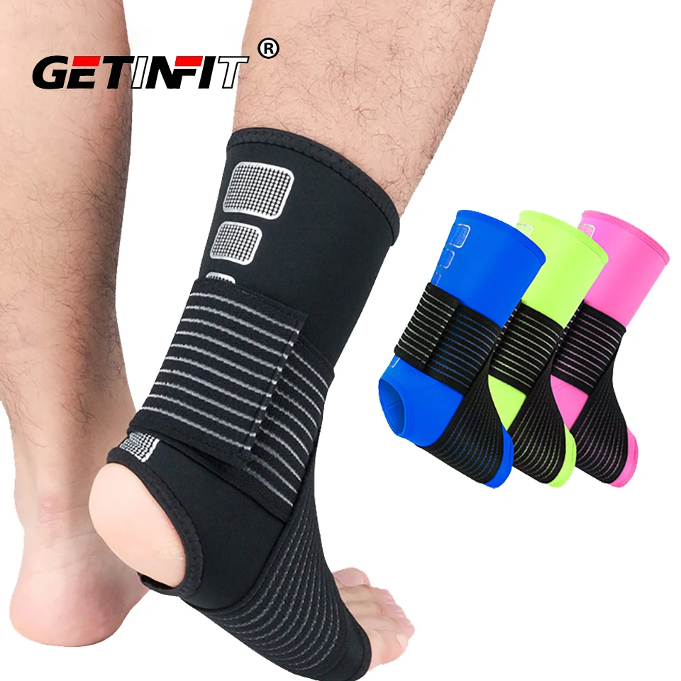 

Getinfit 1PCS Elastic Ankle Support Brace Running Basketball Sprain Prevention Adjustable Sports Compression Bandage Ankle Guard