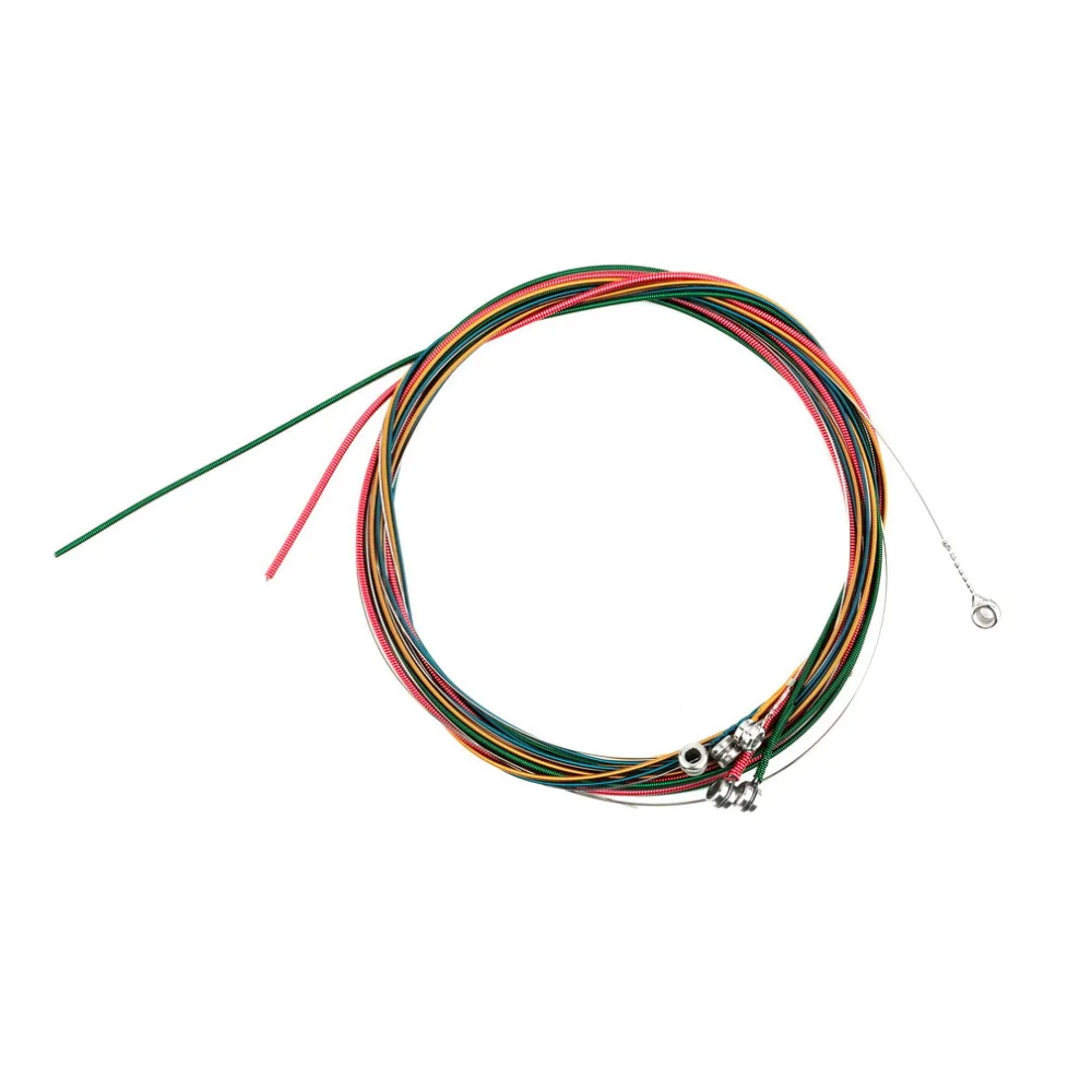 6 stücke multicolor 1 6 e b g d eine e regenbogen klassische gitarre saiten set für akustische elektrische gitarre stahl neue ankunft dropsh