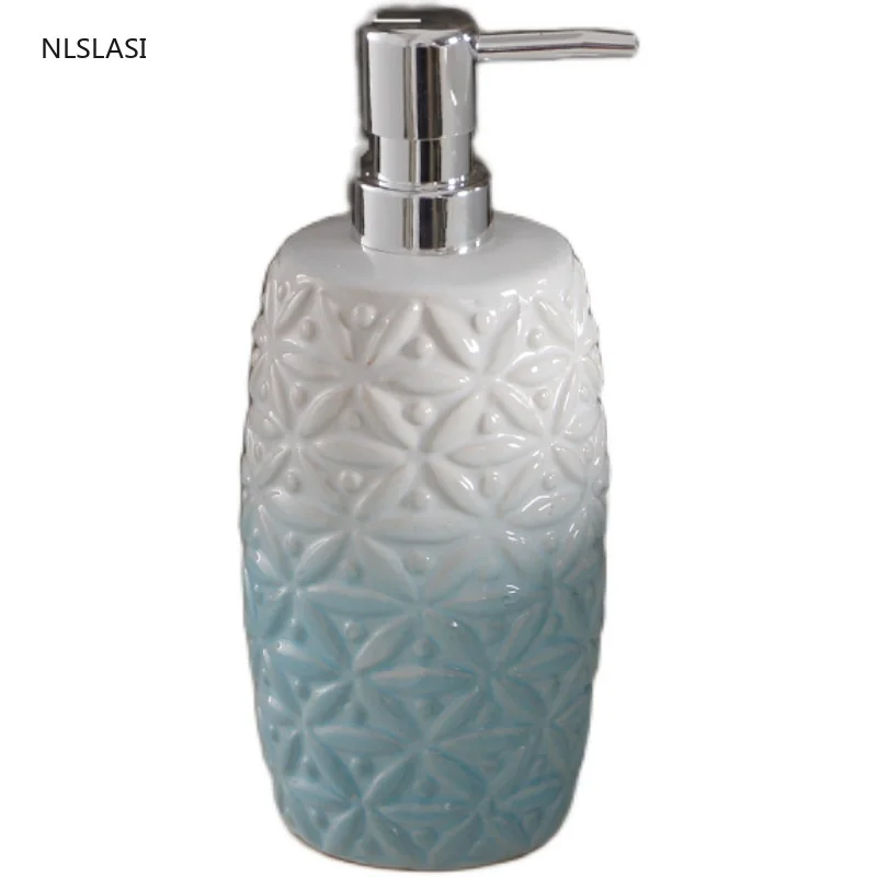 

Creative three-dimensional relief Lotion bottle Ceramic Soap Dispenser Home hand sanitizer Storage Liquid shampoo bottles 550ml