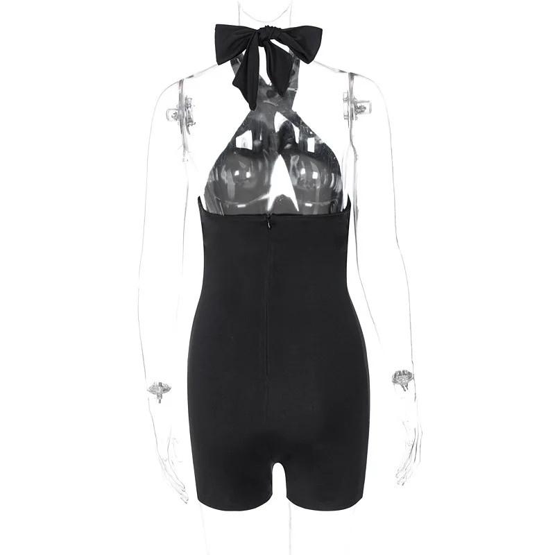 

2021Sexy Women Jumpsuit Playsuit Clubwear Off Shoulder Halter Sleeveless Bodysuit Hollow Out Bodycon Summer Jumpsuit Rompers