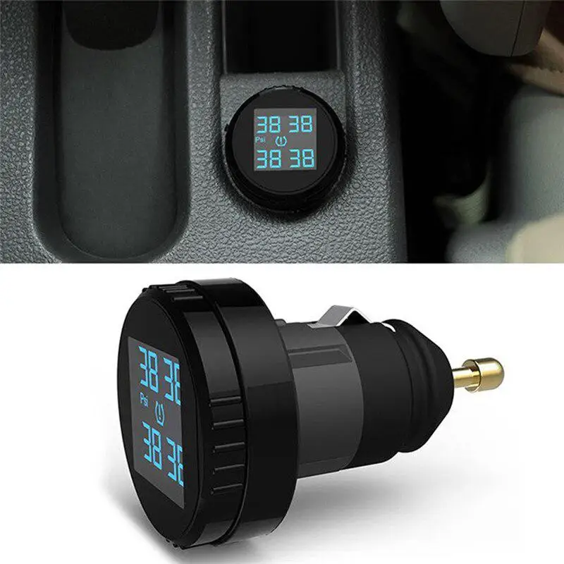 Профессиональная система контроля давления в шинах, датчик TPMS, прикуриватель, 4 внешних датчика, ЖК-дисплей, беспроводной мониторинг шин