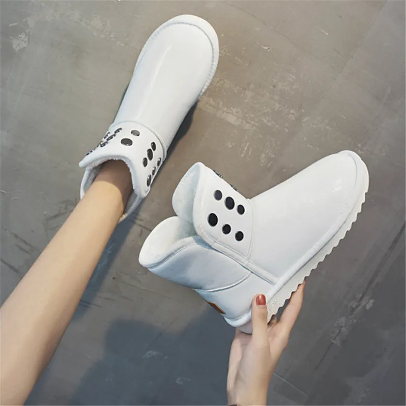 Новые брендовые зимние ботинки из лакированной кожи женская обувь модные