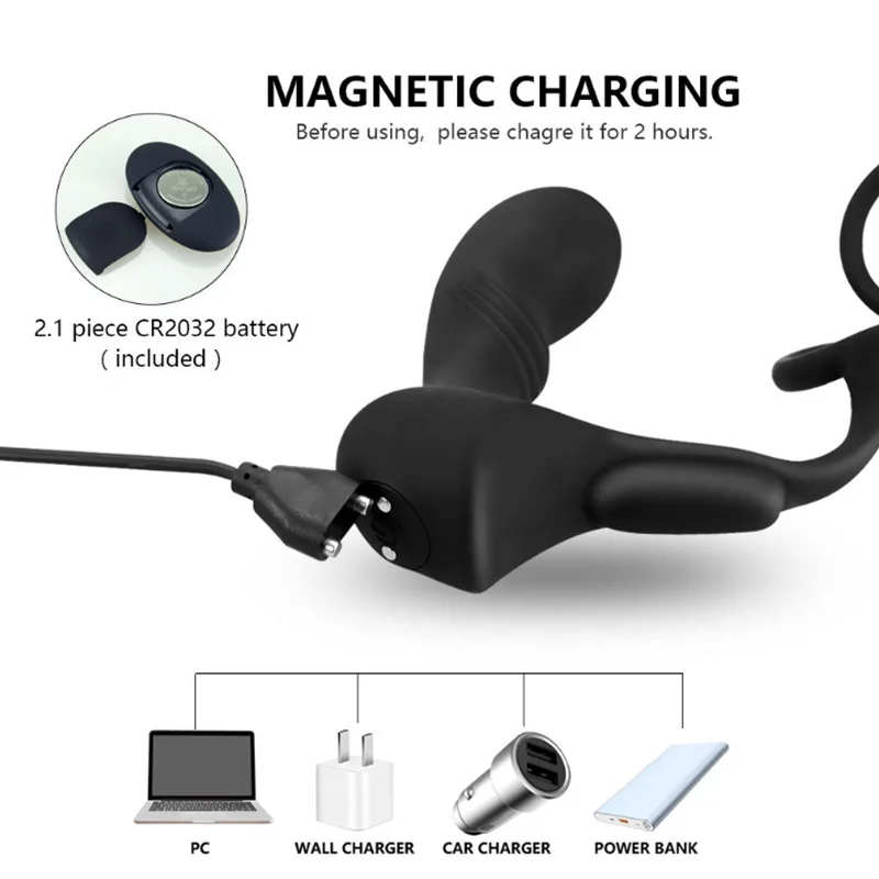 Беспроводной Вибратор с пультом ДУ массажер простаты для мужчин Анальная пробка