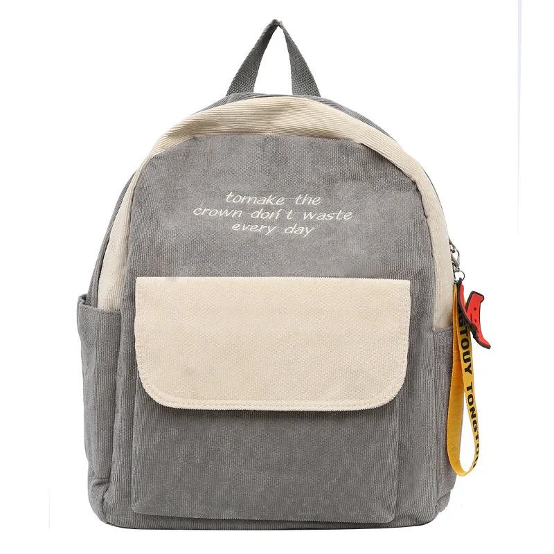 Вельветовые школьные ранцы, модный рюкзак в стиле преппи с клиньями для студентов, сумка для компьютера с несколькими карманами, водонепрон...