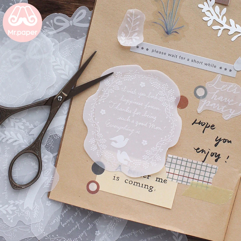 Mr Paper 30pcs/lot Firefly Fire Balloon Dreamy Memo Pads Transparent Sulfate Butter Bullet Journal Loose Leaf | Канцтовары для