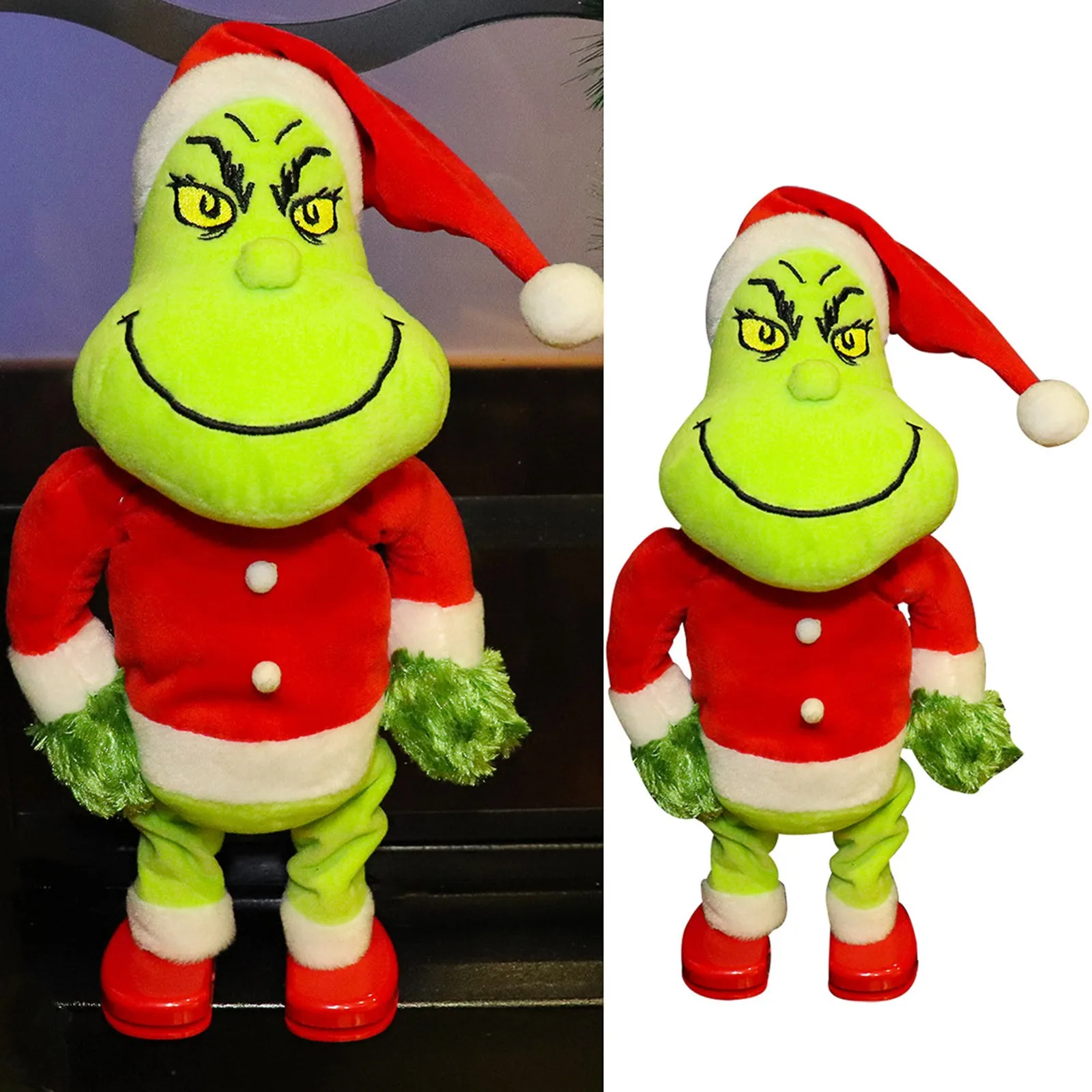 

Electric Plush Doll Grinch Christmas Gift Moving Stuffed Doll Grinch Home Decoration Plush Ornaments Birthday Gifts for Children