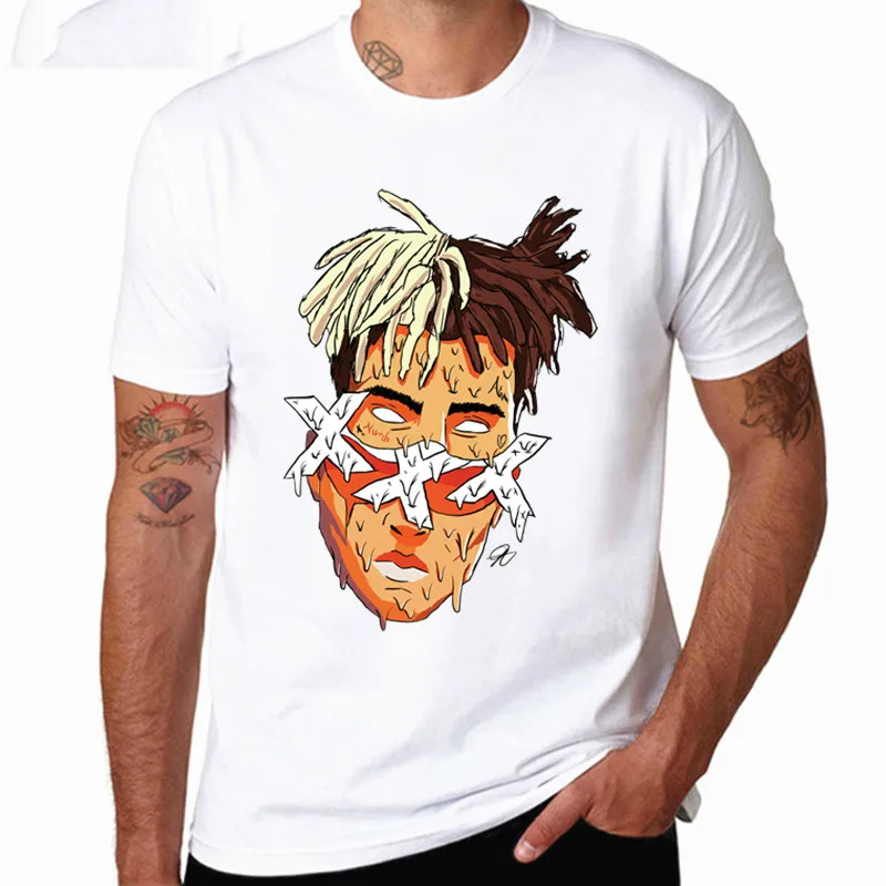 Xxxtentacion Футболка с принтом персонажа Модная Повседневная Фитнес крутая Мужская