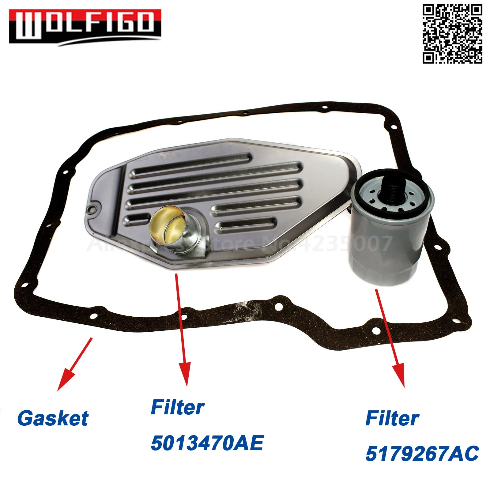 Фильтр коробки передач WOLFIGO 45RFE 545RFE 68RFE 1 шт. прокладка для CHRYSLER Dodge Durango 5013470AE 5015267AC