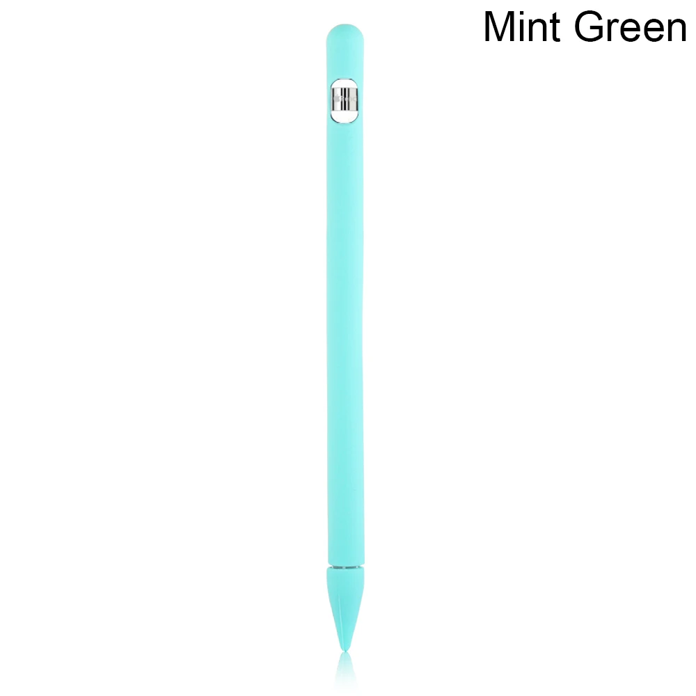 mint green 1 шт. мягкий силиконовый совместимый для Apple Pencil чехол совместимый для iPad Tablet Стилус защитный чехол - Цвета: mint green