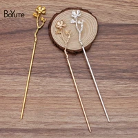 boyute wholesale 10 pieceslot 1658mm metal alloy flower hair stick vintage hair accessories diy hand made jewelry materials