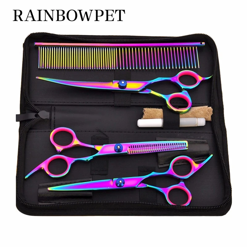 7 дюймов собака Уход за лошадьми ножницы Нержавеющая сталь гребень для домашних