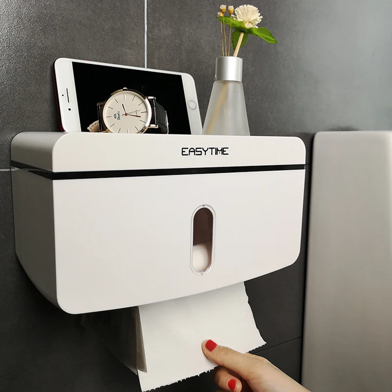 

Creative Household Bathroom StorageBox Tissue Box Toilet Waterproof Paper Tube Wall Hanging Pumping Paper Roll Toilet Paper Rack