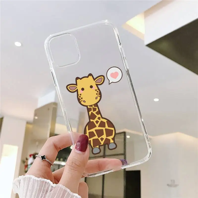 

Giraffe hedgehog Animal Phone Case Transparent for iPhone 11 12 mini pro XS MAX 8 7 6 6S Plus X 5S SE 2020 XR
