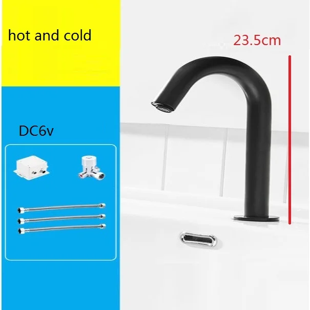 23 DC6V HOT COLD MTTUZK черный датчик, автоматический крановый Inflrared датчик ручной сенсорный свободный кран горячей холодной смеситель сенсор краны torneira banheiro - Цвет: 23 DC6V HOT COLD