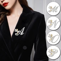 1pc exquisite brooches handmade gift alphabet a z corsage rhinestone fashion jewelry accessories