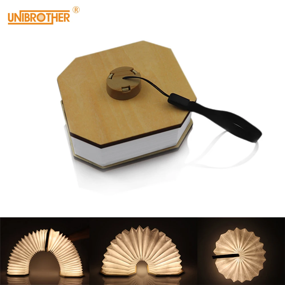 Светодиодная лампа для чтения USB перезаряжаемая теплая белая деревянная