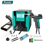 Цифровой Электрический демонтажный насос Pro'sKit с ЖК-дисплеем, антистатический мощный вакуумный припой с мощным всасыванием и автоматическим сном