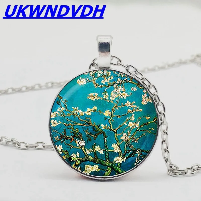 

Van Gogh Almond Branch Floral Pendant Van Gogh Necklace Van Gogh Jewelry Gift Best Choice
