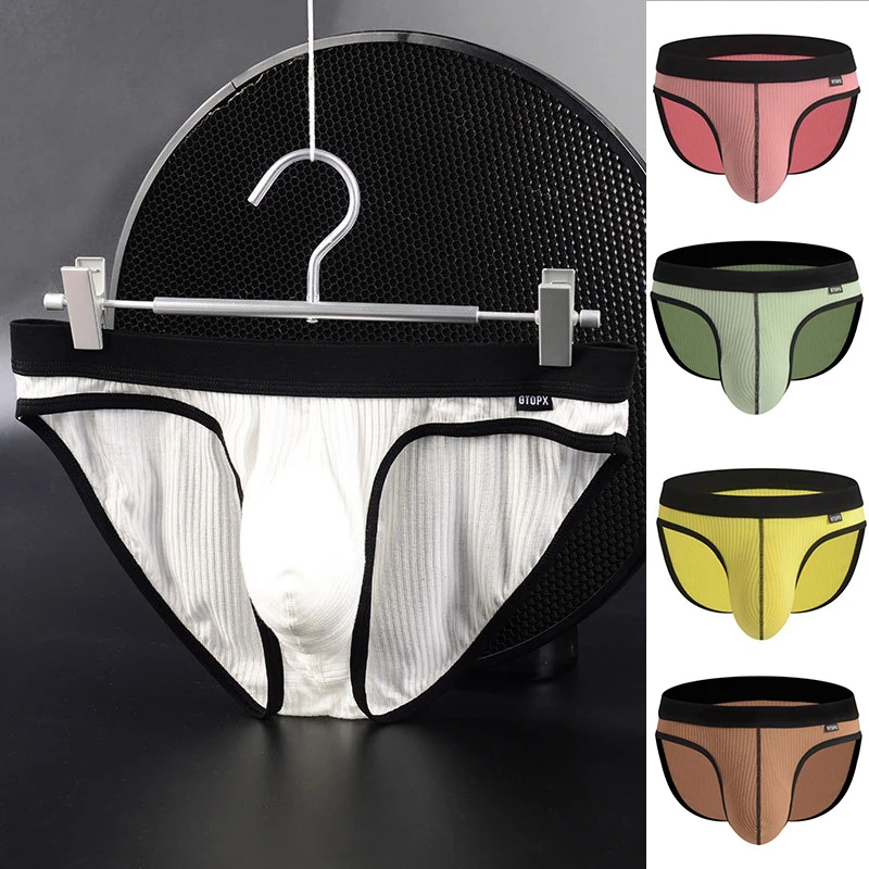 

2021 Brand Underwear Men Brief Shorts Mens Briefs Ropa Interior Hombre Low Waist Breathable U Convex Print Size M-2XL