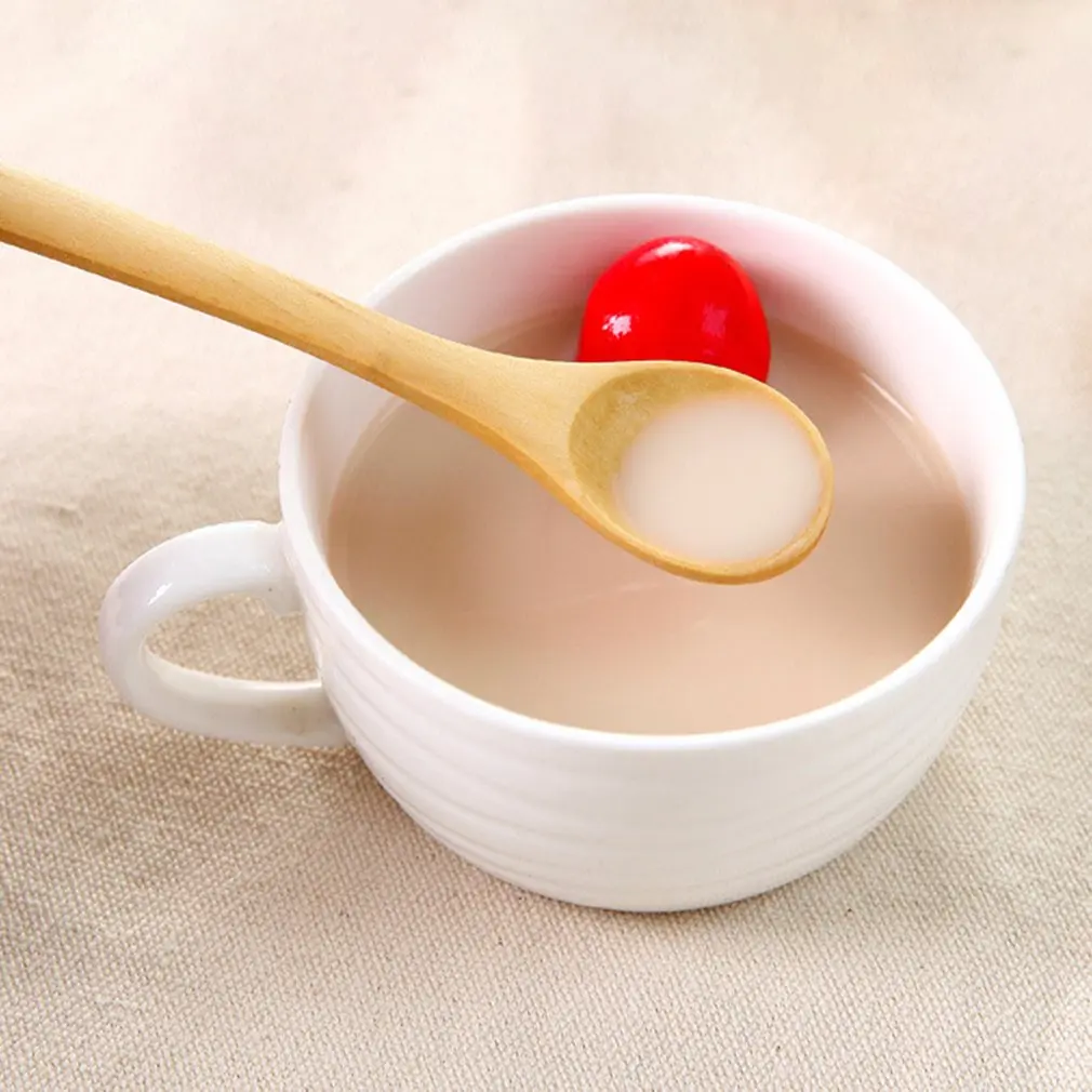 2 in1 натуральные деревянные столовые приборы с двумя головками суповая Ложка