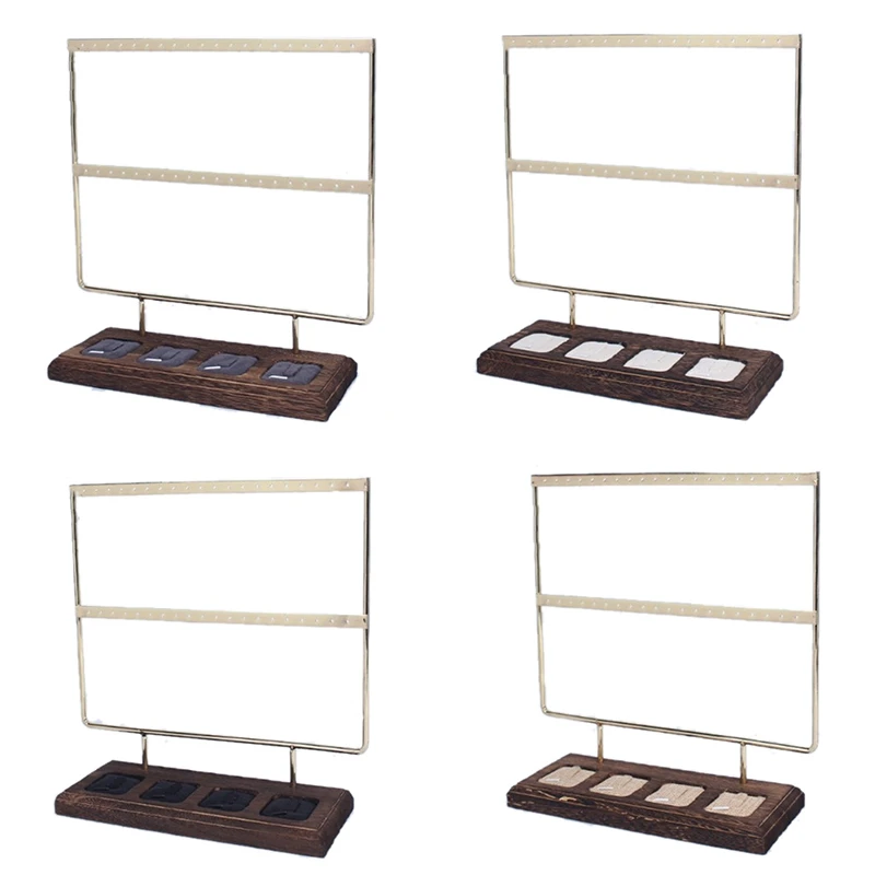 

Новые модные однотонные деревянные украшения Дисплей ювелирные изделия держатель серьги держатель Подвесная подставка кольцо лоток для ю...