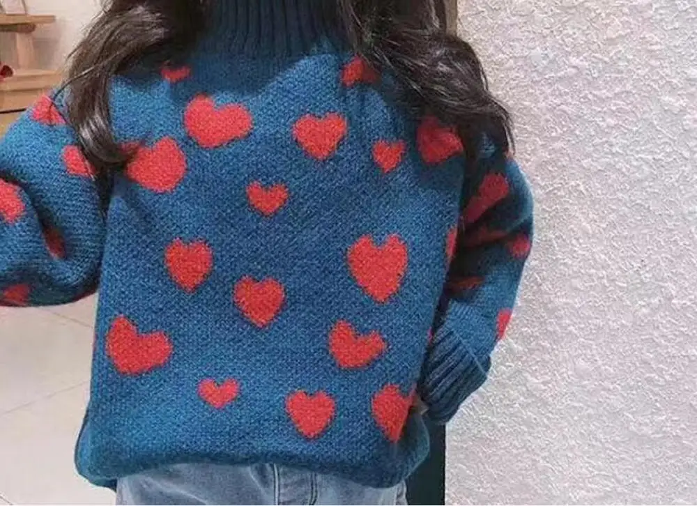 Blue Love Свитер для маленьких мальчиков и девочек; осенне-весенняя одежда для детей с изображением кактуса; трикотажный пуловер для мальчиков; вязаный свитер; детская одежда - Цвет: Blue Love