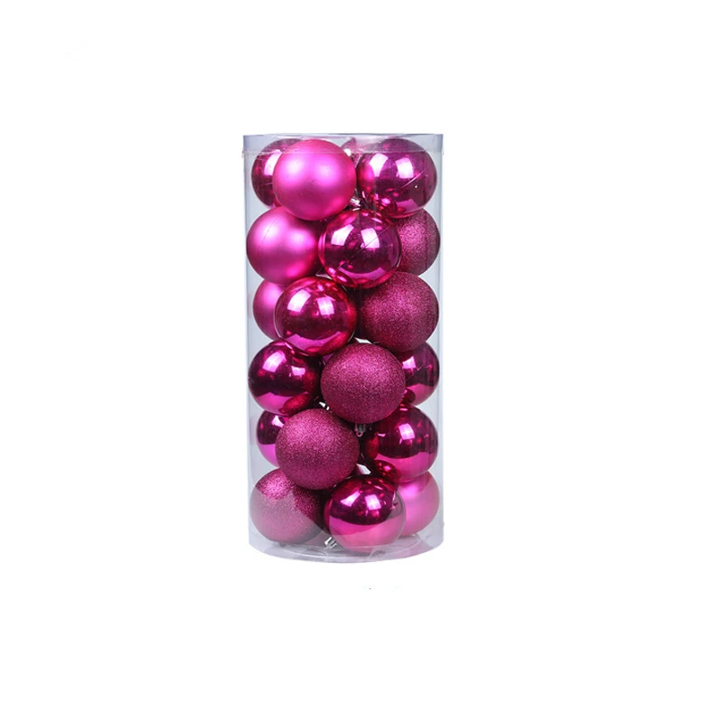 

24pcs 3/4/6/8cm Merry Christmas Balls Colored Plastic Electroplated New Years Eve Decorations 2021 Tree Pendant Ornaments Balls