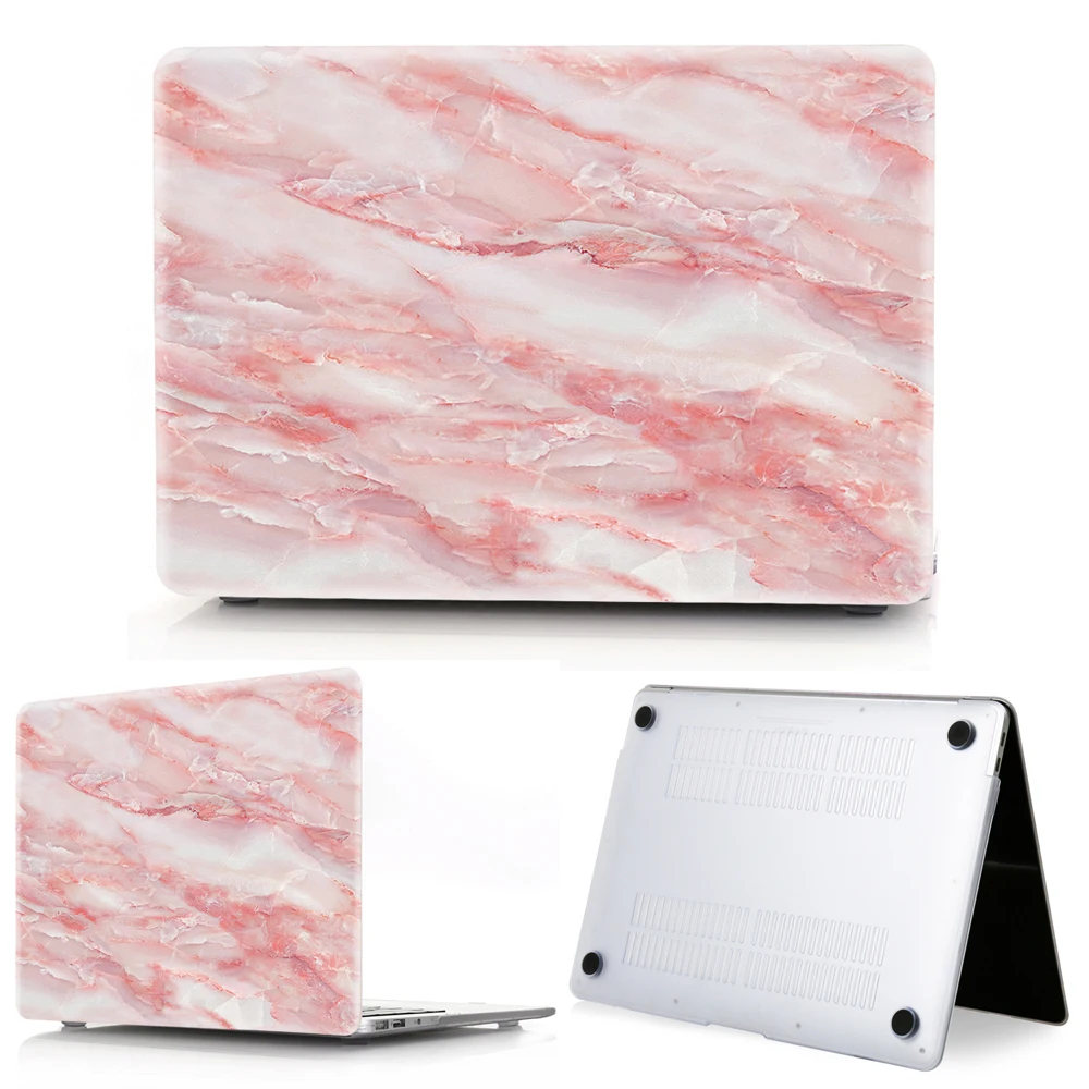 red Мраморный Жесткий Чехол для ноутбука Macbook Touch ID Air 13 Pro retina 12 13 15 сенсорный экран для Macbook Air 13+ чехол для клавиатуры - Цвет: red