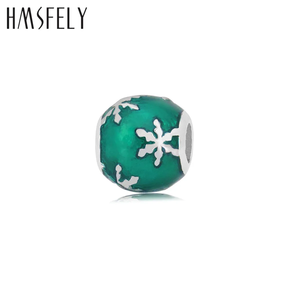 HMSFELY шарм снежинка эмалированные бусины для самостоятельного изготовления