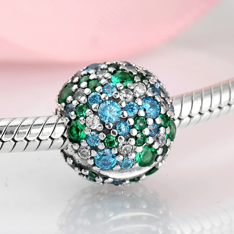 2021 новый 925 кольцо из стерлингового серебра с голубым красочные CZ клип