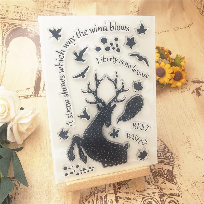 Hot selling Silhouette deer alphabet transparent clear stamp / silicone seal roller DIY scrapbook album card production | Дом и сад