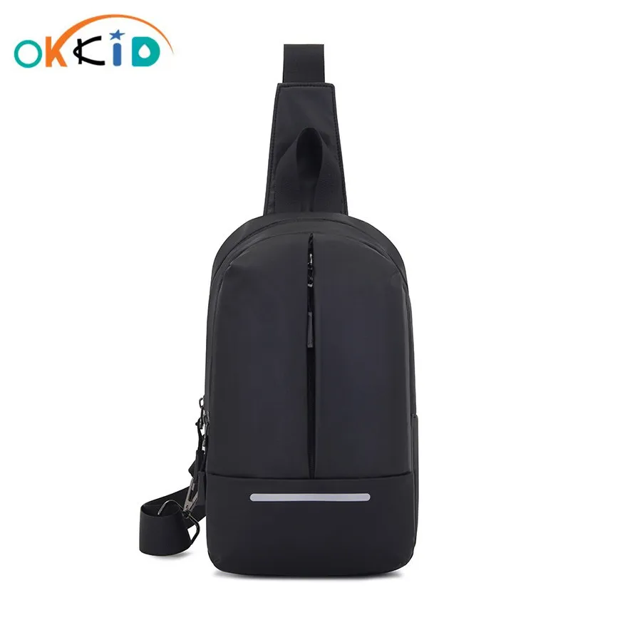 

OKKID Breast Package Men One Shoulder Crossbody Bag Leisure Waterproof Nylon Cross Body Chest Bag Small Travel Sport Bag Pack