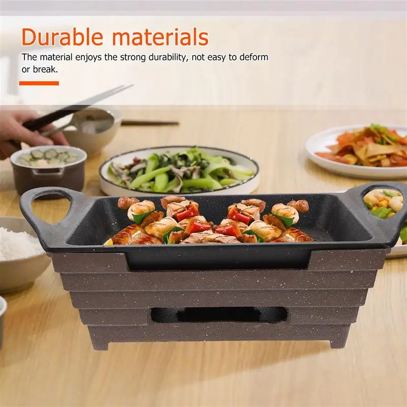 

1Pc 29x22cm Grilled Fish Stove Aluminium Alloy BBQ Grill Practical Camping BBQ Tool for Picnic