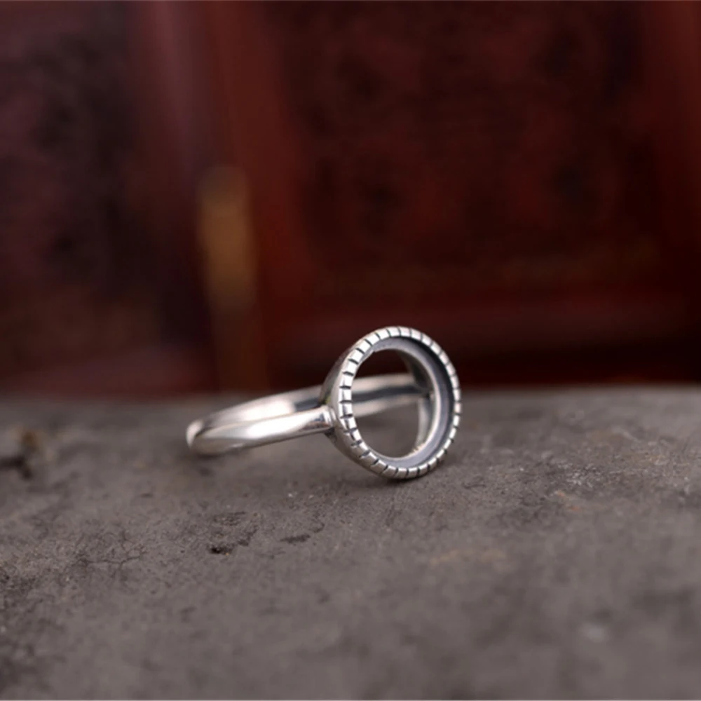 Joanlyn Ring Blank (10x10mm Round Blank) Adjustable Thai Sterling Silver Base Cabochon Setting R687B | Украшения и аксессуары