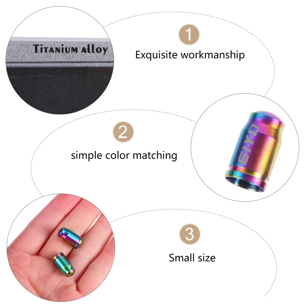 

2 Pcs Titanium Alloy Bike Tire Cap Air Nozzle Cap Bike Tire Cap