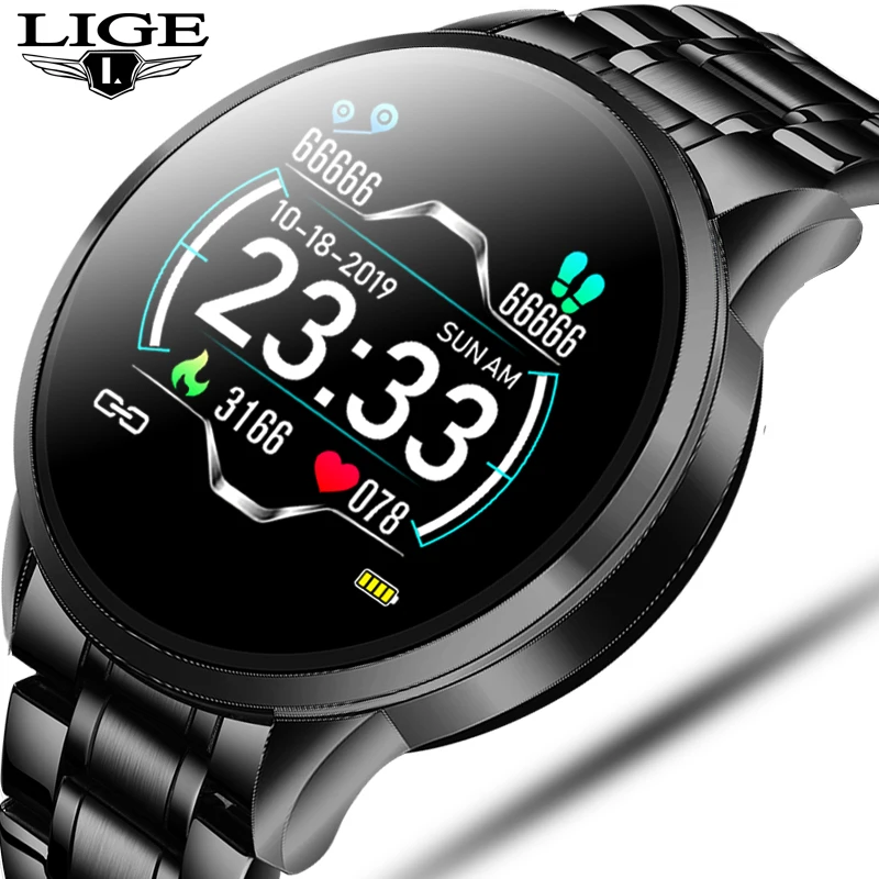 LIGE Смарт часы Для мужчин IP68 Водонепроницаемый Reloj Hombre режим умные с экраном ЭКГ