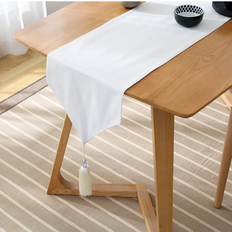 Простой однотонный домашний декор для стола текстиль модный белый стол с флагом