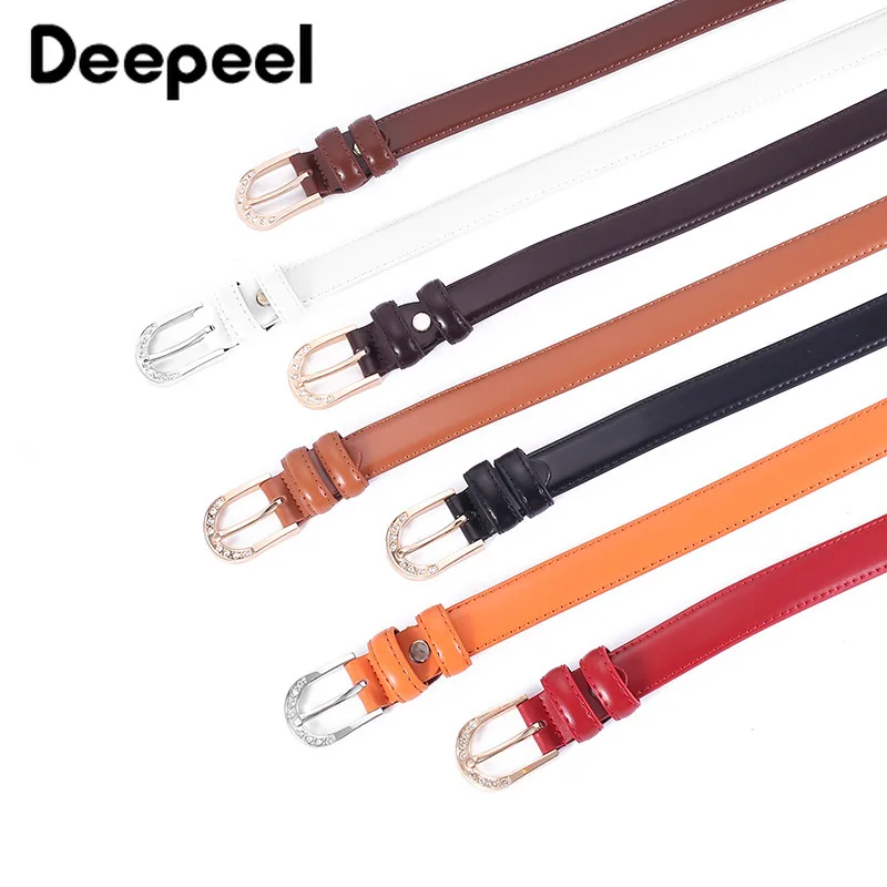 

Deepeel 1 шт. 2,5 см * 105-125 см женский модный тонкий ремень женские кожаные Стразы с пряжкой с язычком цветной декоративный корсет YK664
