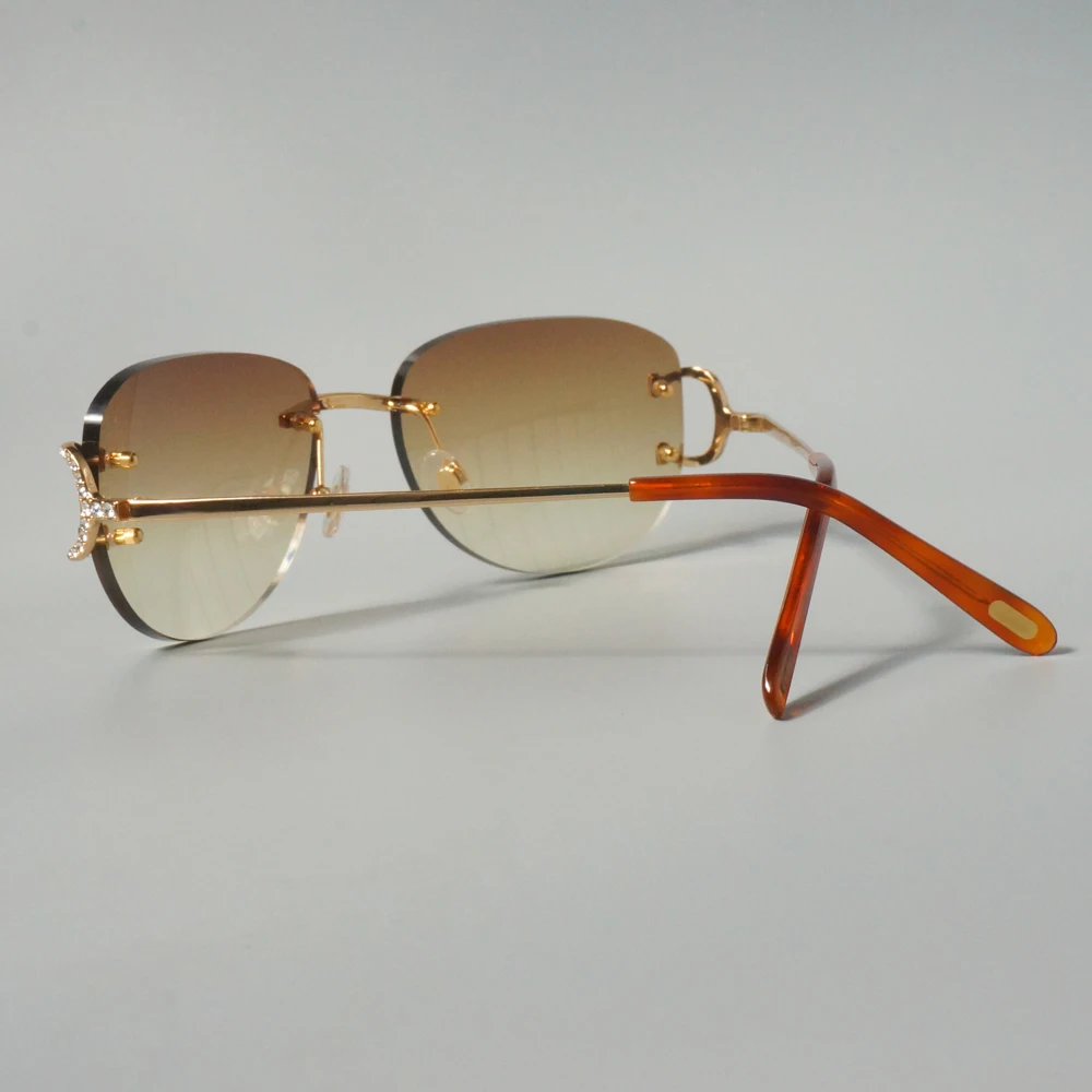 Мужские солнцезащитные очки без оправы Carter Shades роскошные дизайнерские с камнями