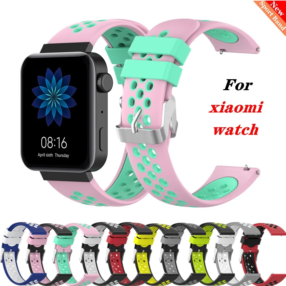 Мягкая силиконовая лента для Xiao mi Watch band 18 мм спортивный дышащий резиновый